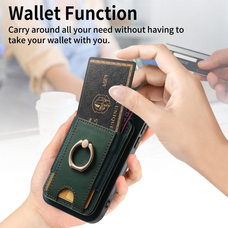 For iPhone 15 Retro Splitable Magnetic Stand Card Bag Leather Phone Case(Green) - iPhone 15 Cases by buy2fix | Online Shopping UK | buy2fix