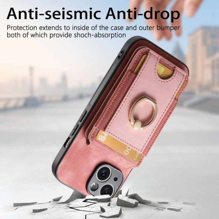 For iPhone 13 Pro Max Retro Splitable Magnetic Stand Card Bag Leather Phone Case(Pink) - iPhone 13 Pro Max Cases by buy2fix | Online Shopping UK | buy2fix
