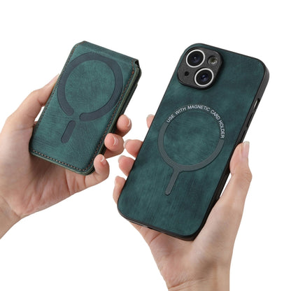 For iPhone 13 Retro Splitable Magnetic Stand Card Bag Leather Phone Case(Green) - iPhone 13 Cases by buy2fix | Online Shopping UK | buy2fix