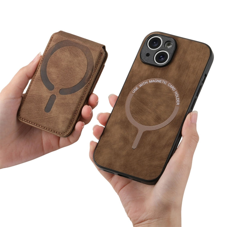 For iPhone 13 Retro Splitable Magnetic Stand Card Bag Leather Phone Case(Brown) - iPhone 13 Cases by buy2fix | Online Shopping UK | buy2fix