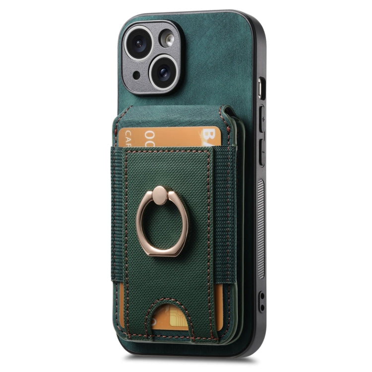 For iPhone 12 Pro Max Retro Splitable Magnetic Stand Card Bag Leather Phone Case(Green) - iPhone 12 Pro Max Cases by buy2fix | Online Shopping UK | buy2fix