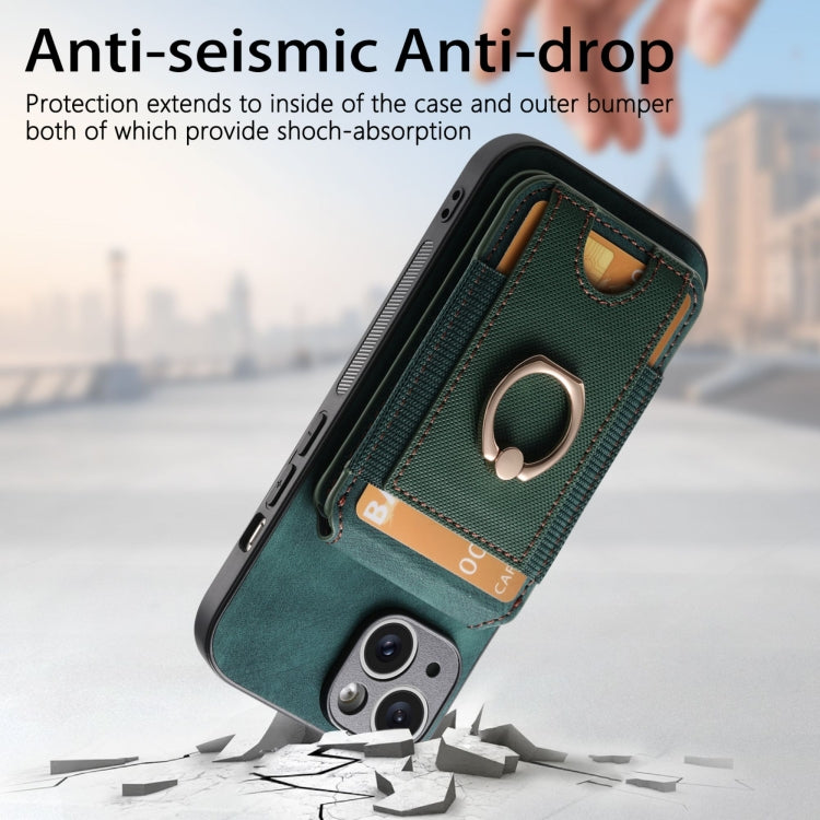 For iPhone 12 Pro Retro Splitable Magnetic Stand Card Bag Leather Phone Case(Green) - iPhone 12 / 12 Pro Cases by buy2fix | Online Shopping UK | buy2fix
