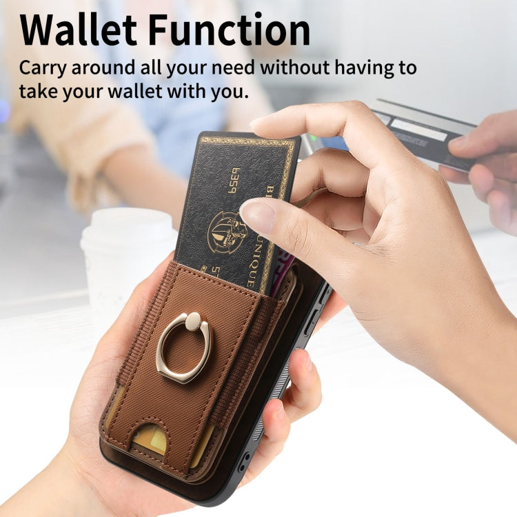 For iPhone 12 Pro Retro Splitable Magnetic Stand Card Bag Leather Phone Case(Brown) - iPhone 12 / 12 Pro Cases by buy2fix | Online Shopping UK | buy2fix