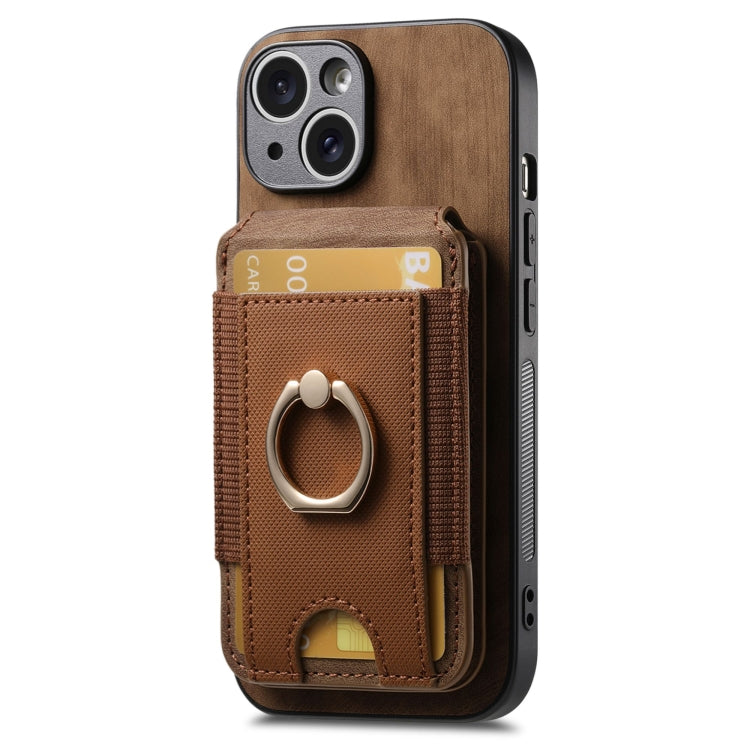 For iPhone XR Retro Splitable Magnetic Stand Card Bag Leather Phone Case(Brown) - More iPhone Cases by buy2fix | Online Shopping UK | buy2fix