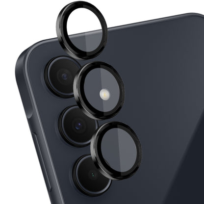 For Samsung Galaxy A35 5G NORTHJO Camera LensCD Vein Metal Ring Tempered Glass Film(Black) - Galaxy Tempered Glass by NORTHJO | Online Shopping UK | buy2fix