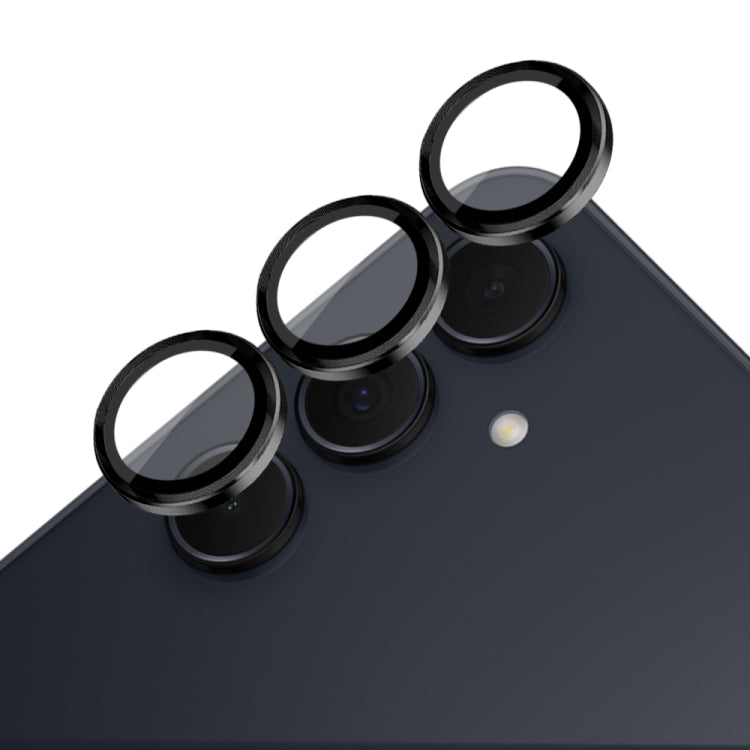 For Samsung Galaxy A35 5G NORTHJO Camera LensCD Vein Metal Ring Tempered Glass Film(Black) - Galaxy Tempered Glass by NORTHJO | Online Shopping UK | buy2fix