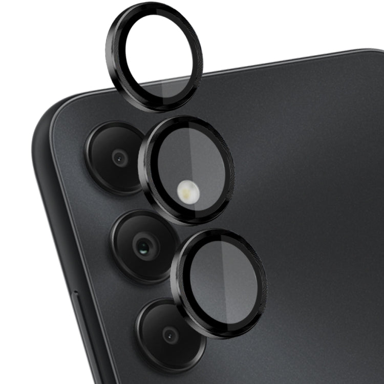 For Samsung Galaxy A05s 4G NORTHJO Camera LensCD Vein Metal Ring Tempered Glass Film(Black) - Galaxy Tempered Glass by NORTHJO | Online Shopping UK | buy2fix