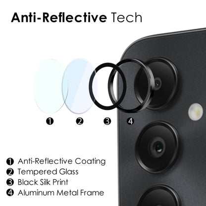 For Samsung Galaxy A05s 4G NORTHJO Camera LensCD Vein Metal Ring Tempered Glass Film(Black) - Galaxy Tempered Glass by NORTHJO | Online Shopping UK | buy2fix
