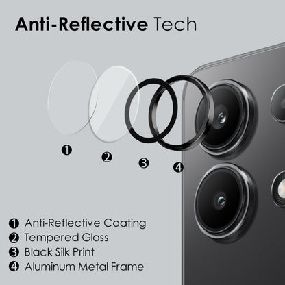 For Xiaomi Redmi Note 13 4G NORTHJO Camera LensCD Vein Metal Ring Tempered Glass Film(Black) -  by NORTHJO | Online Shopping UK | buy2fix