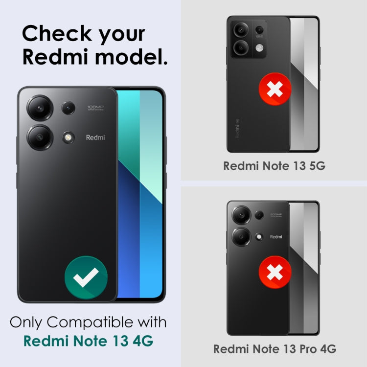 For Xiaomi Redmi Note 13 4G NORTHJO Camera LensCD Vein Metal Ring Tempered Glass Film(Black) -  by NORTHJO | Online Shopping UK | buy2fix