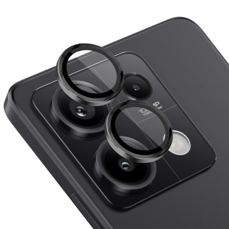 For Xiaomi Redmi Note 13 5G NORTHJO Camera LensCD Vein Metal Ring Tempered Glass Film(Black) -  by NORTHJO | Online Shopping UK | buy2fix