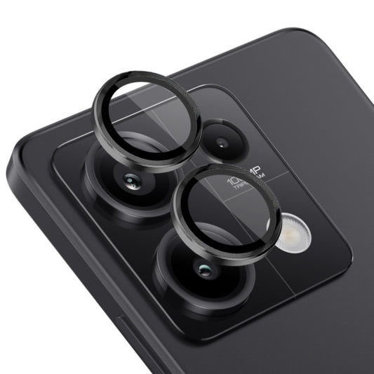 For Xiaomi Redmi Note 13 5G NORTHJO Camera LensCD Vein Metal Ring Tempered Glass Film(Black) -  by NORTHJO | Online Shopping UK | buy2fix