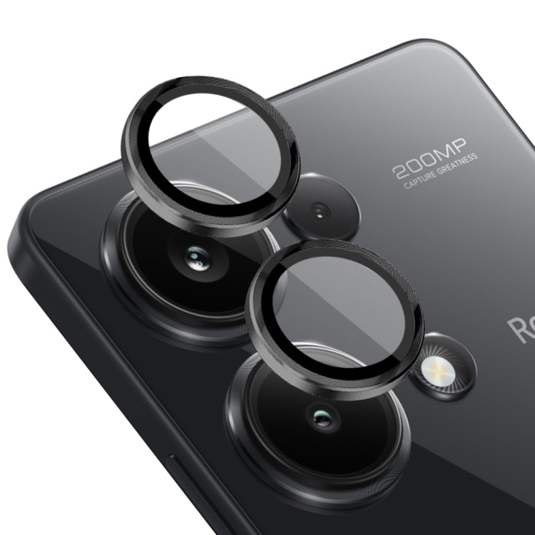 For Xiaomi Redmi Note 13 Pro 4G NORTHJO Camera LensCD Vein Metal Ring Tempered Glass Film(Black) by NORTHJO