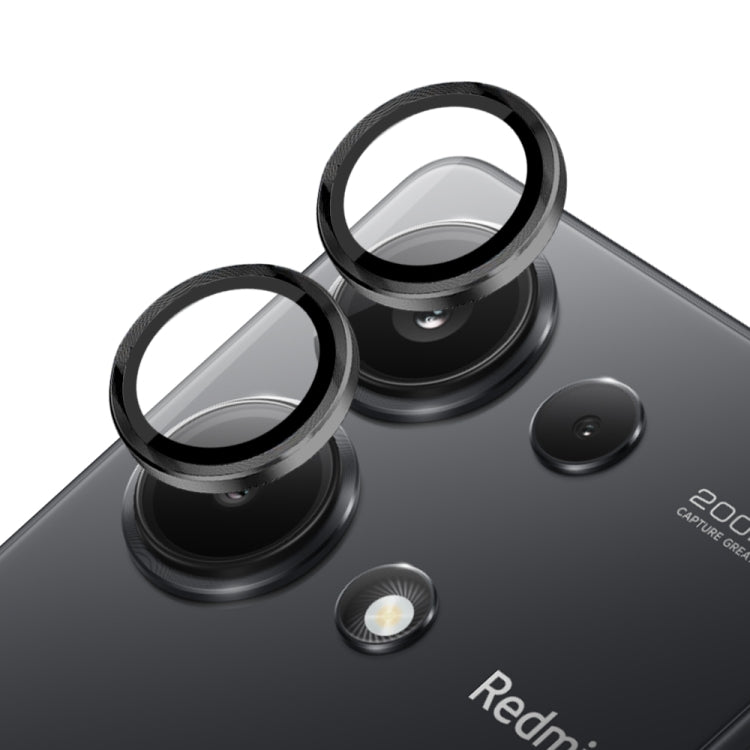 For Xiaomi Redmi Note 13 Pro 4G NORTHJO Camera LensCD Vein Metal Ring Tempered Glass Film(Black) by NORTHJO