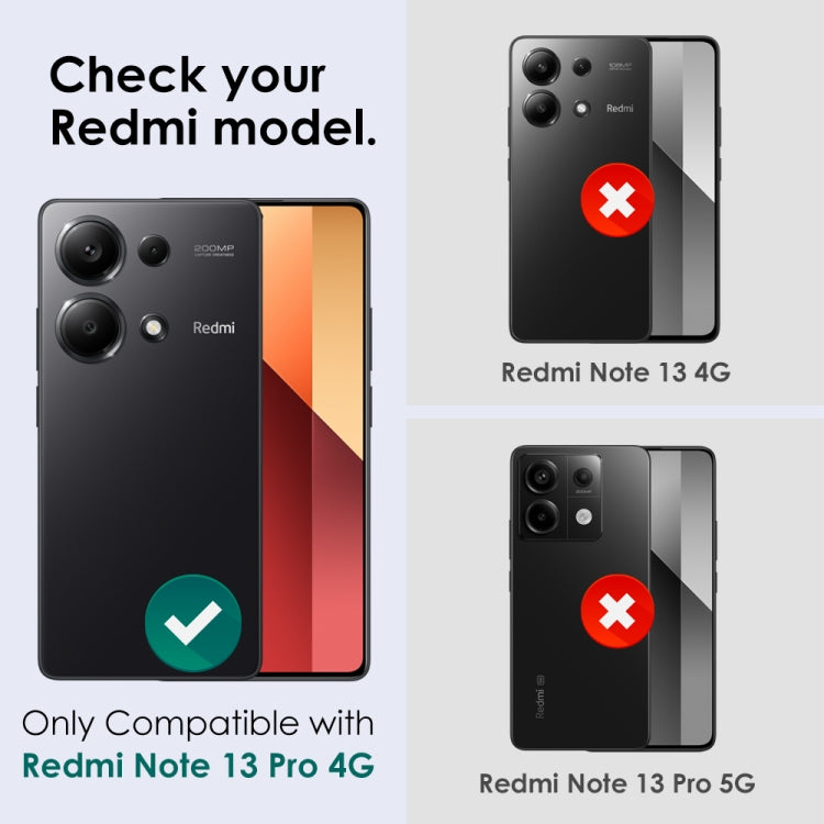 For Xiaomi Redmi Note 13 Pro 4G NORTHJO Camera LensCD Vein Metal Ring Tempered Glass Film(Black) by NORTHJO
