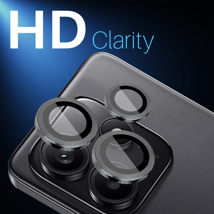 For Xiaomi Redmi Note 14 5G NORTHJO Camera LensCD Vein Metal Ring Tempered Glass Film(Black) - Note 14 Tempered Glass by NORTHJO | Online Shopping UK | buy2fix