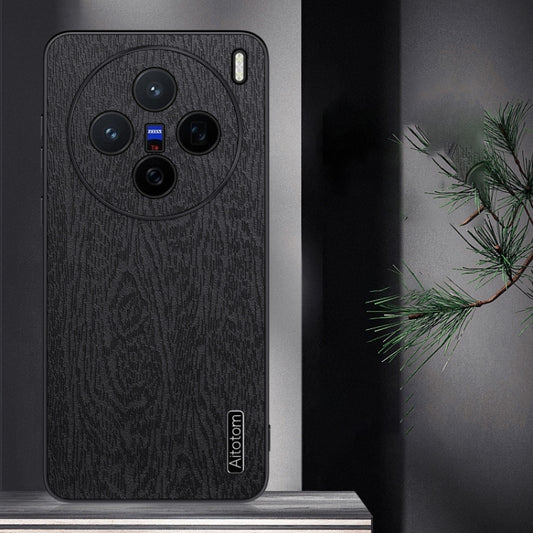 For vivo X200 Tree Bark Leather Shockproof Phone Case(Grey) by buy2fix