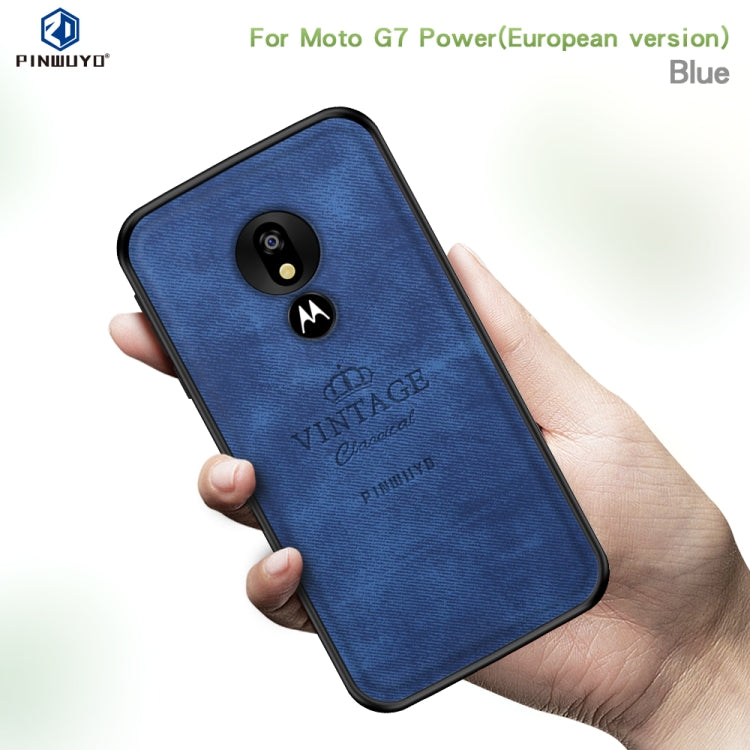 PINWUYO Shockproof Waterproof Full Coverage PC + TPU + Skin Protective Case for Motorola Moto G7 Power (Eurasian Version)(Blue) - Motorola Cases by PINWUYO | Online Shopping UK | buy2fix