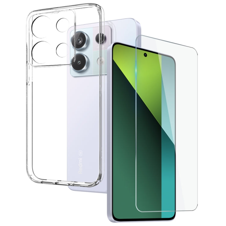 For Xiaomi Redmi Note 13 Pro 5G NORTHJO Transparent TPU Phone Case with Tempered Glass Film(Transparent) - Xiaomi Cases by NORTHJO | Online Shopping UK | buy2fix