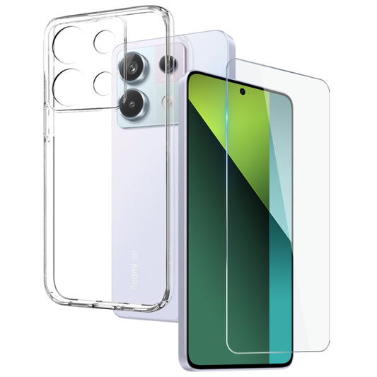 For Xiaomi Redmi Note 13 Pro 5G NORTHJO Transparent TPU Phone Case with Tempered Glass Film(Transparent) - Xiaomi Cases by NORTHJO | Online Shopping UK | buy2fix