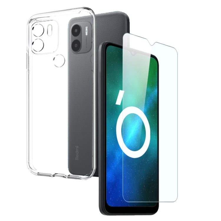 For Xiaomi Redmi A1 4G / A2 4G NORTHJO Transparent TPU Phone Case with Tempered Glass Film(Transparent) - Xiaomi Cases by NORTHJO | Online Shopping UK | buy2fix