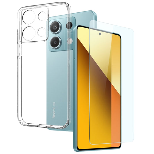 For Xiaomi Redmi Note 13 5G NORTHJO Transparent TPU Phone Case with Tempered Glass Film(Transparent) - Xiaomi Cases by NORTHJO | Online Shopping UK | buy2fix