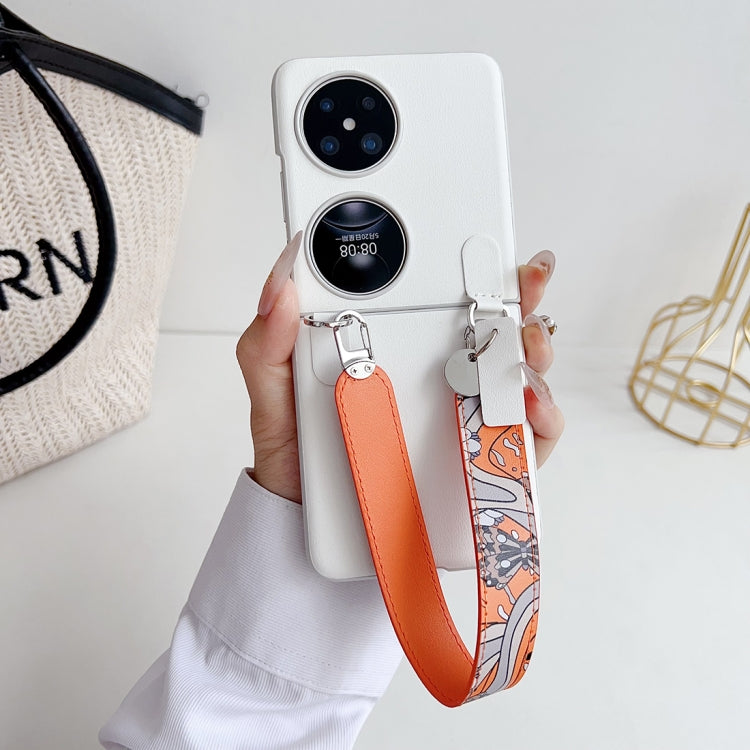 For Huawei Pocket 2 Wristband Folding Shockproof Phone Case(Orange) - Huawei Cases by buy2fix | Online Shopping UK | buy2fix