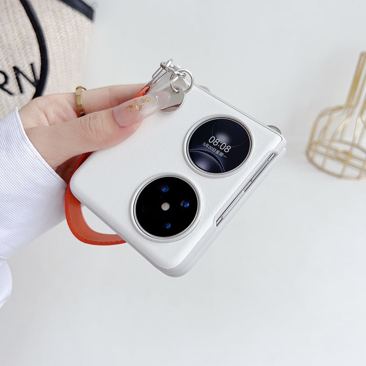 For Huawei Pocket 2 Wristband Folding Shockproof Phone Case(Orange) - Huawei Cases by buy2fix | Online Shopping UK | buy2fix