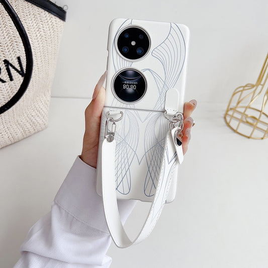 For Huawei Pocket 2 Wristband Folding Shockproof Phone Case(White) - Huawei Cases by buy2fix | Online Shopping UK | buy2fix