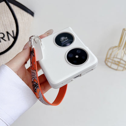 For Huawei Pocket 2 Wristband Folding Shockproof Phone Case(White) - Huawei Cases by buy2fix | Online Shopping UK | buy2fix