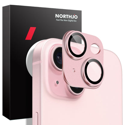 For iPhone 15 / 15 Plus NORTHJO Matte Camera Lens Protector Tempered Glass Rear Lens Film(Pink) - iPhone 15 Tempered Glass by NORTHJO | Online Shopping UK | buy2fix