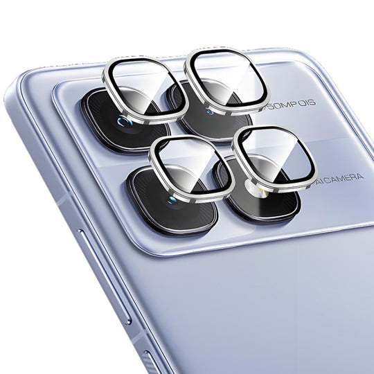 For Redmi K70 Ultra ENKAY Hat-Prince 9H Rear Camera Lens Aluminium Alloy Tempered Glass Film(Silver)