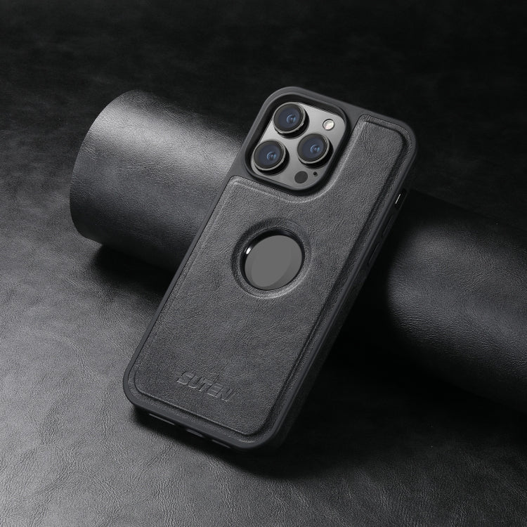 For iPhone 13 Pro Suteni G1 Magsafe Leather Back Phone Case(Black) by Suteni