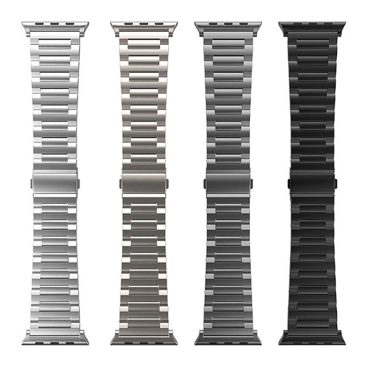 For Apple Watch Ultra 49mm I-Shaped Titanium Watch Band(Black) - Watch Bands by buy2fix | Online Shopping UK | buy2fix