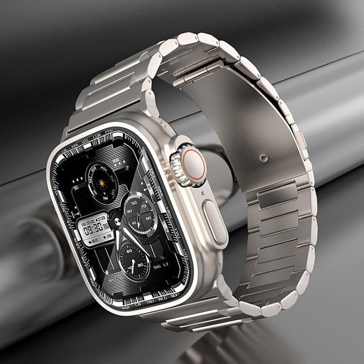 For Apple Watch Ultra 49mm I-Shaped Titanium Watch Band(Titanium) by buy2fix