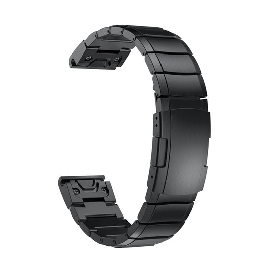 For Garmin Fenix 8 AMOLED 43mm Tortoise Shell 20mm Stainless Steel Watch Band(Black) by buy2fix