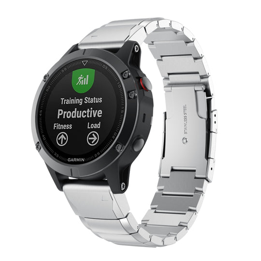 For Garmin Fenix 7S Pro 42mm Tortoise Shell 20mm Stainless Steel Watch Band(Sliver)