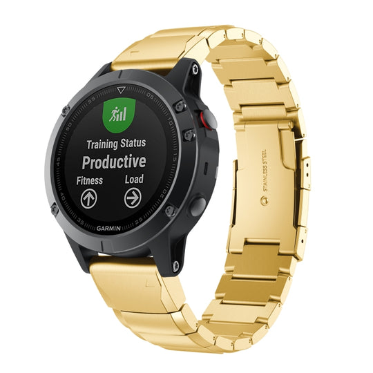 For Garmin Epix Pro 42mm Tortoise Shell 20mm Stainless Steel Watch Band(Gold)