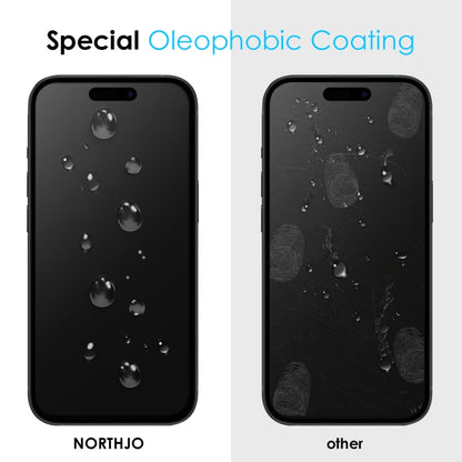 For iPhone 15 NORTHJO A++ 28 Degree Privacy Full Glue Silk Printing Tempered Glass Film - iPhone 15 Tempered Glass by NORTHJO | Online Shopping UK | buy2fix