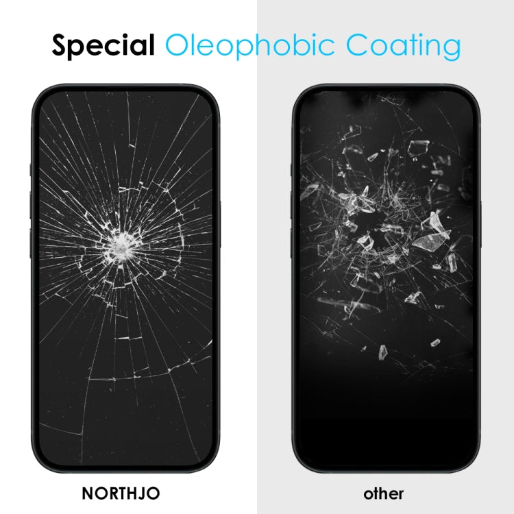 For iPhone 15 NORTHJO A++ 28 Degree Privacy Full Glue Silk Printing Tempered Glass Film - iPhone 15 Tempered Glass by NORTHJO | Online Shopping UK | buy2fix
