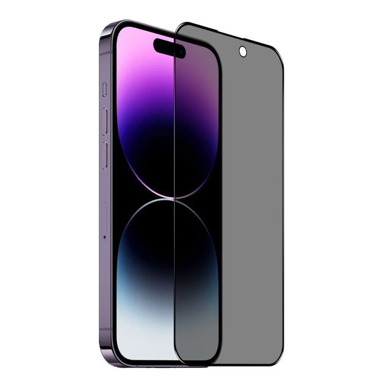 For iPhone 14 Pro NORTHJO A++ 28 Degree Privacy Full Glue Silk Printing Tempered Glass Film - iPhone 14 Pro Tempered Glass by NORTHJO | Online Shopping UK | buy2fix