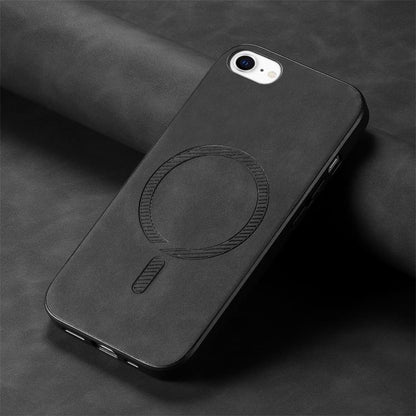 For iPhone 16e Solid Color Retro Magsafe PU Back Cover Phone Case(Black) - iPhone 16e Cases by buy2fix | Online Shopping UK | buy2fix