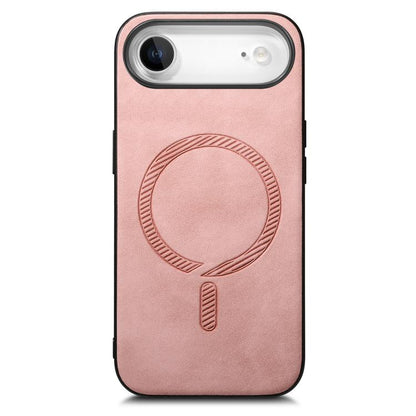 For iPhone Air Solid Color Retro Magsafe PU Back Cover Phone Case(Pink) - iPhone Air Cases by buy2fix | Online Shopping UK | buy2fix
