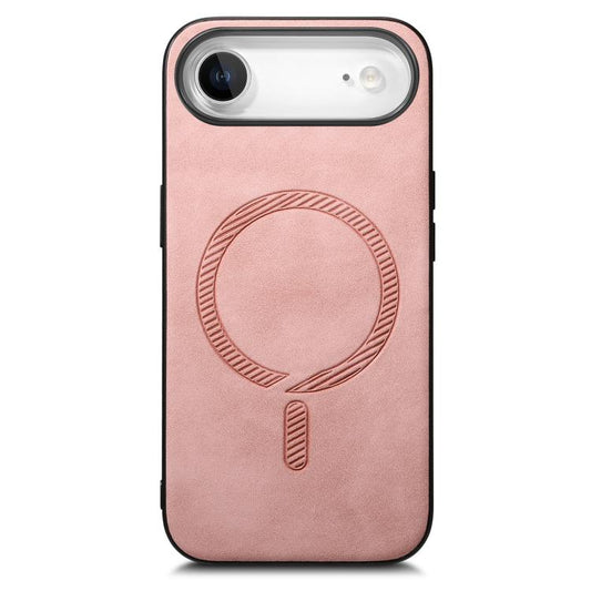 For iPhone Air Solid Color Retro Magsafe PU Back Cover Phone Case(Pink) - iPhone Air Cases by buy2fix | Online Shopping UK | buy2fix