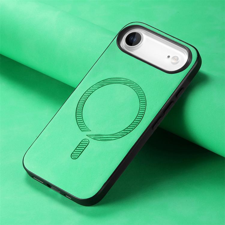 For iPhone Air Solid Color Retro Magsafe PU Back Cover Phone Case(Green) - iPhone Air Cases by buy2fix | Online Shopping UK | buy2fix