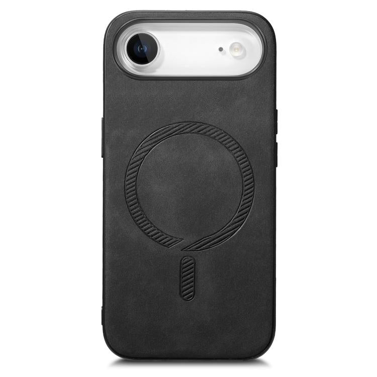For iPhone Air Solid Color Retro Magsafe PU Back Cover Phone Case(Black) - iPhone Air Cases by buy2fix | Online Shopping UK | buy2fix