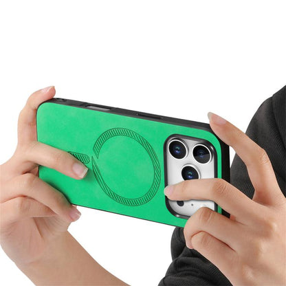 For iPhone 17 Pro Max Solid Color Retro Magsafe PU Back Cover Phone Case(Green) - iPhone 17 Pro Max Cases by buy2fix | Online Shopping UK | buy2fix