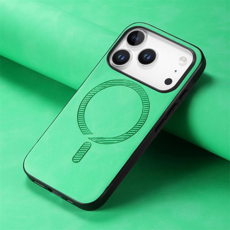 For iPhone 17 Pro Max Solid Color Retro Magsafe PU Back Cover Phone Case(Green) - iPhone 17 Pro Max Cases by buy2fix | Online Shopping UK | buy2fix