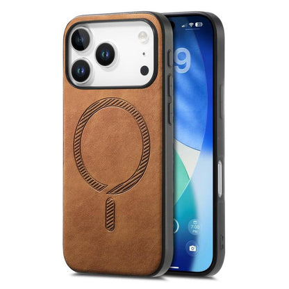 For iPhone 17 Pro Max Solid Color Retro Magsafe PU Back Cover Phone Case(Brown) - iPhone 17 Pro Max Cases by buy2fix | Online Shopping UK | buy2fix