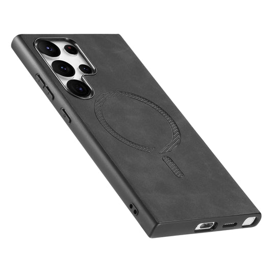 For Samsung Galaxy S24+ 5G Solid Color Retro Magsafe PU Back Cover Phone Case(Black) by buy2fix